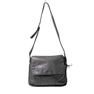 Rolfs Genuine Leather‎ Shoulder Bag Purse Black Soft Flap Built In Wallet SEE